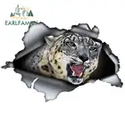 EARLFAMILY 13 см x 8,7 см 3D Снежный Леопард Автомобильная наклейка рваная металлическая наклейка JDM светоотражающий автомобильный бампер Декор авто мотоцикл наклейка s