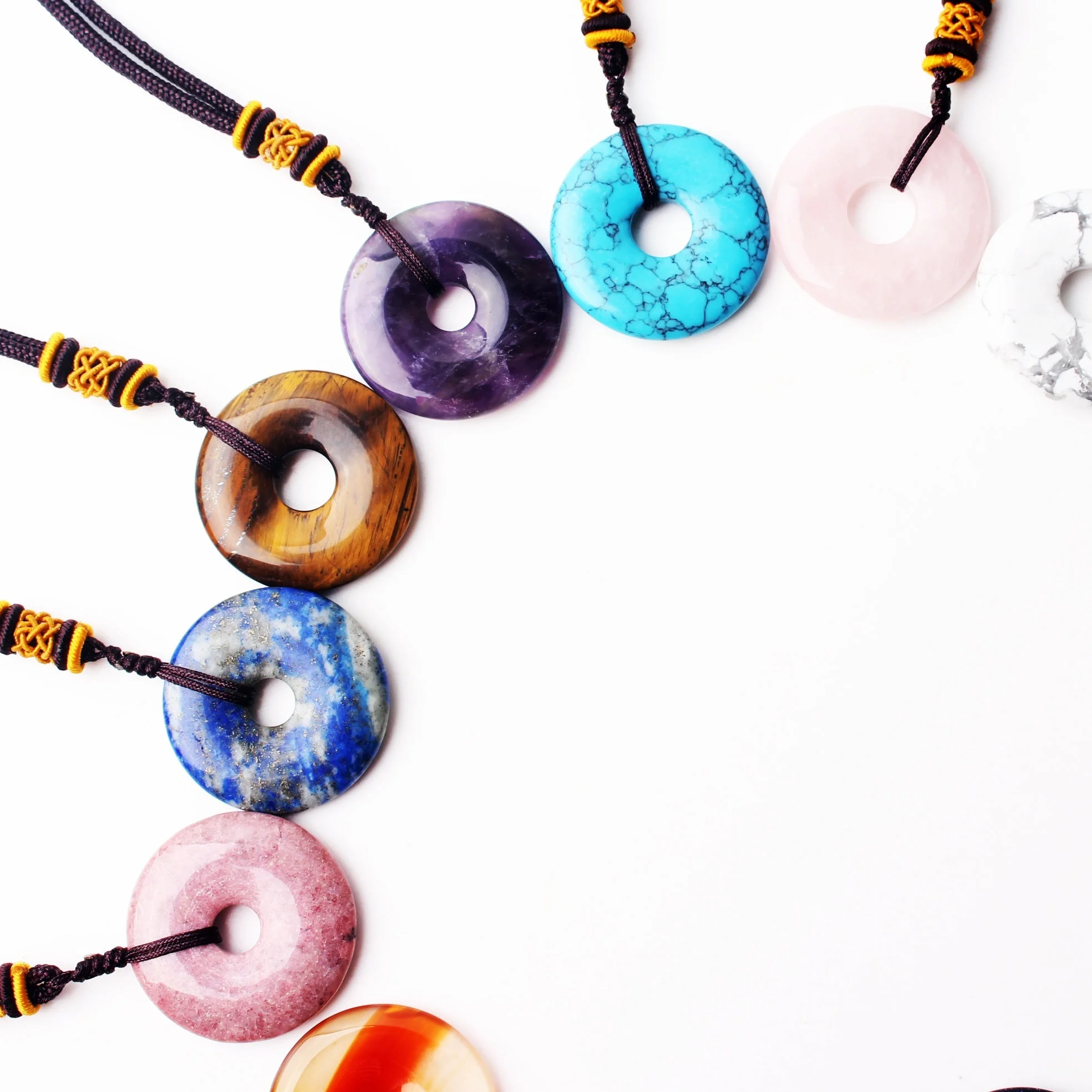 1 шт. Хрустальный Аметист мир о образный кулон с веревкой ювелирные изделия