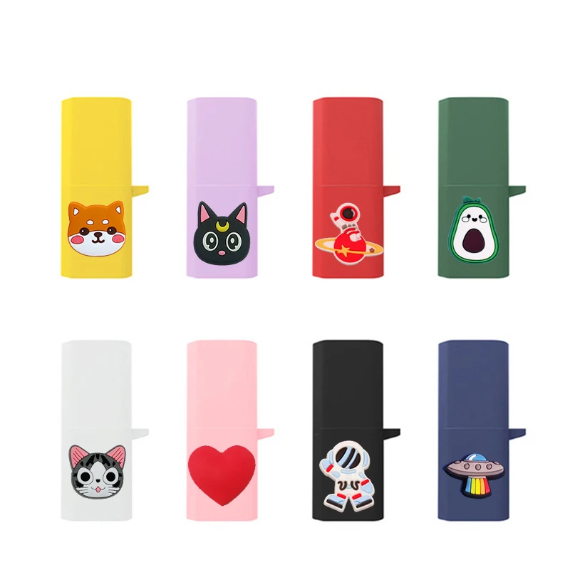 

Cartoon Silicone Case For Huawei FreeBuds Lipstick Headphone Protective Cover Shell Lipstick Charging Storage Bag With Hook