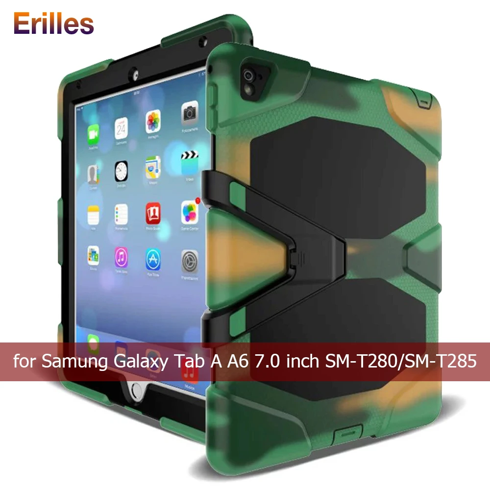 Резиновый защитный чехол для Samsung Galaxy Tab3 A 7 0 сверхпрочный с держателем SM T280 T285