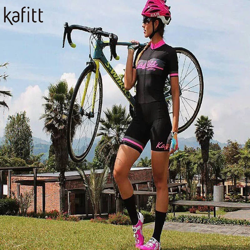 Женский костюм с коротким рукавом Kafitt Pro Team Triathlon для велоспорта Цельный