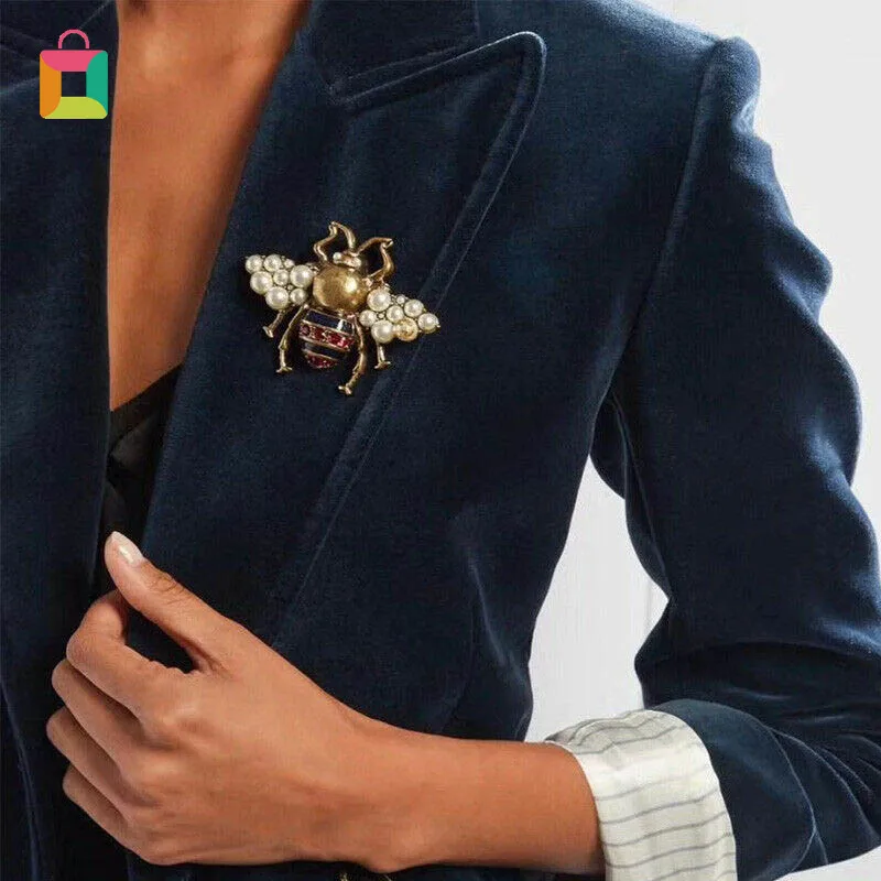 Брошь в виде пчелы стиле ретро с красными глазами | Украшения и аксессуары