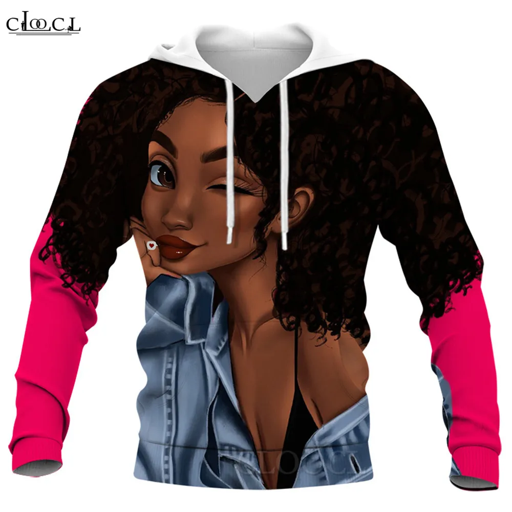 

CLOOCL Cartoon Africa Girls Print Men Hoodies Fashion Tan Ladies Streetwear Men For Women Casual Tops Men Hoodie