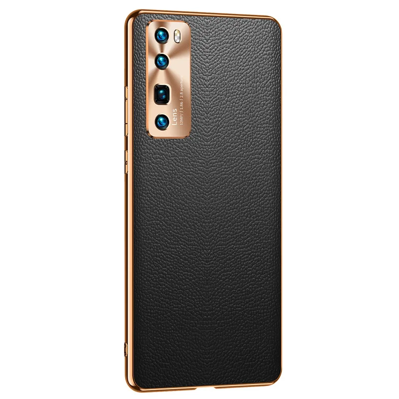 

High Grade Leather Case for Huawei P40pro Mate 40 Pro Soft Edge Full Lens Cover Mate30pro Anti Falling Protective Shell 2021