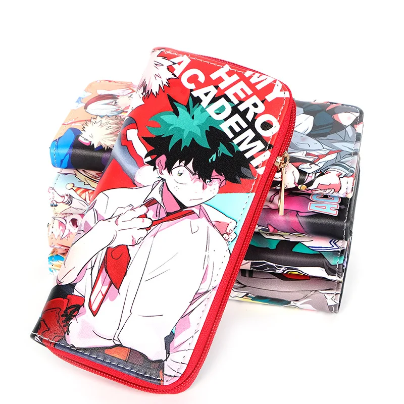 

Anime Boku No My Hero Academia Wallet Midoriya Izuku Shoto Bakugou Cosplay Long Wallets Card Coin Holder Clutch Purse Gift