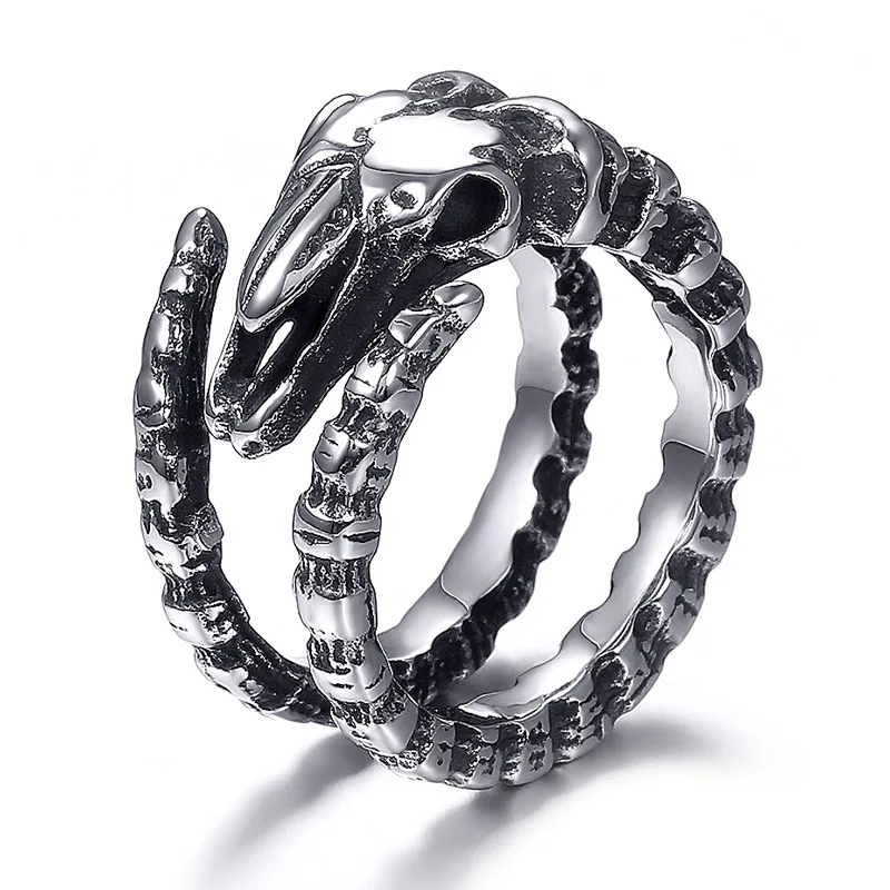 

Personality Domineering Metal Dinosaur Dragon Ring for Men Motorcycle Party Steampunk Cool Biker Hip Hop Finger Ring Jewelry