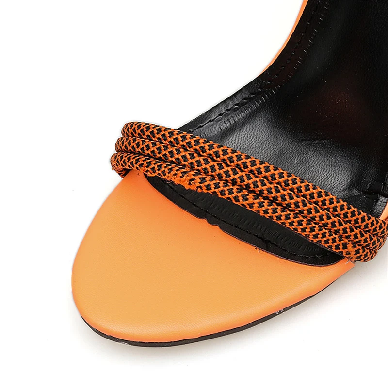 Летние женские босоножки на высоком каблуке 11,5 см; Stiletto Valentine; цвет оранжевый, зеленый; Туфли-гладиаторы на платформе; персиковые туфли; женские туфли-лодочки