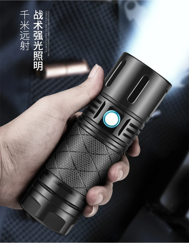

Rechargeable Powerful Flashlight Emergency Camping Waterproof Flashlight Portable Led Taschenlampe Outdoor Lighting DE50SD