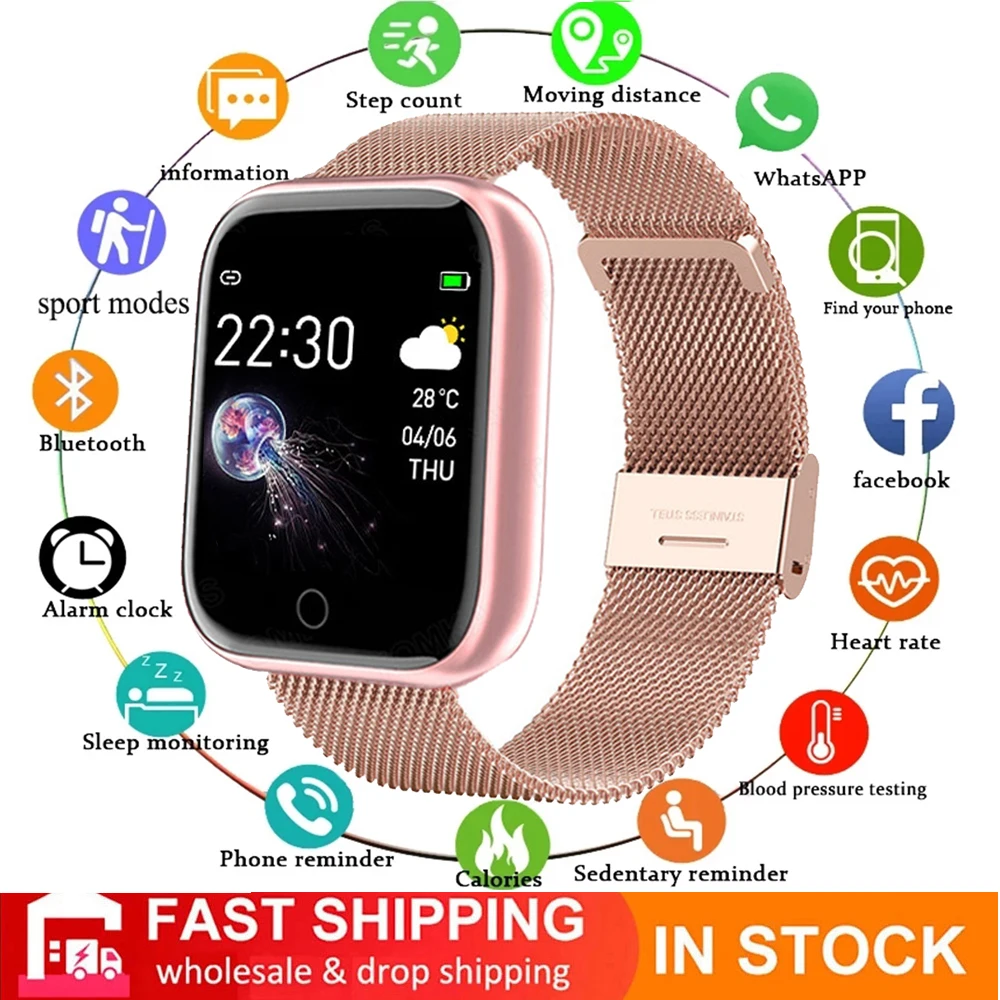 

New i5 sports smartwatch 2021 Women and men heart rate and blood pressure health tracker children smart clock for Android IOS