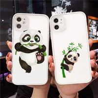 off panda cat dinosaur phone case clear matte transparent for white iphone 7 8 x xs xr 11 12 pro plus max mini funda