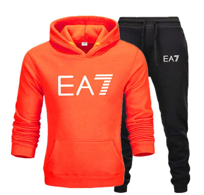 

2021 new hot sale EA7 men's and women's fashion hooded sweater winter sports suit men's fashion jumpsuit men's sportswear