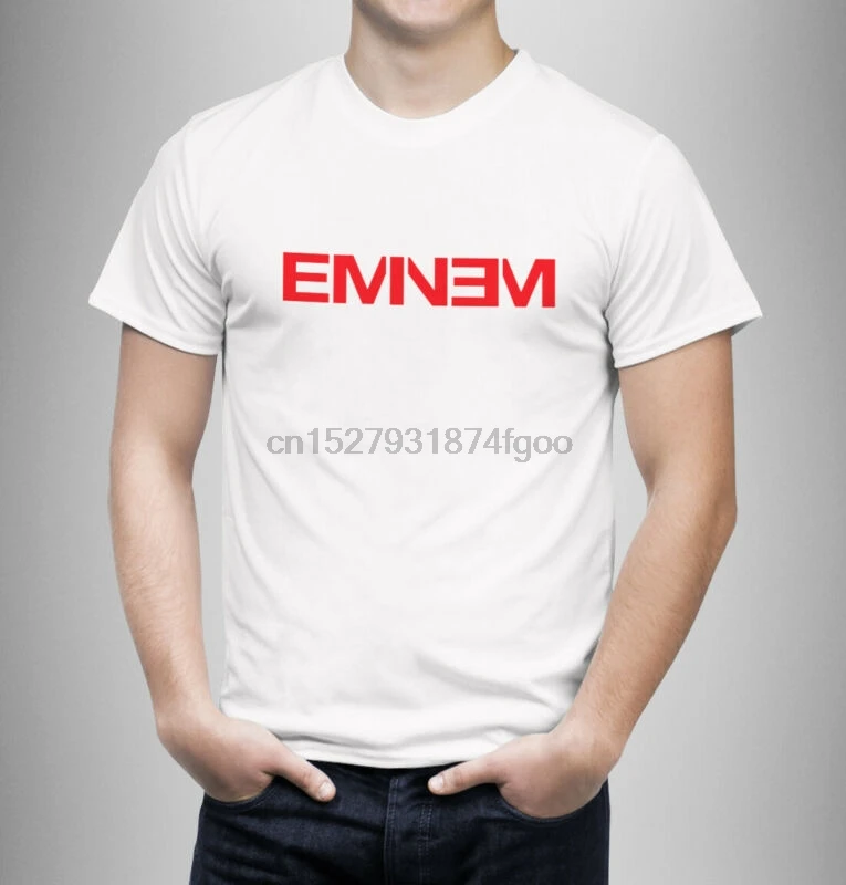 Футболка Eminem с красным логотипом приталенная Мягкая футболка подарок