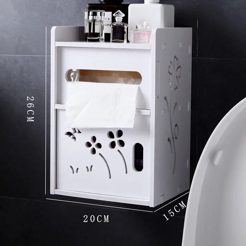 Wall Mounted PVC Waterproof Toilet Cabinet Bathroom Storage Rack Tissue Box Kitchen Organizer Makeup | Дом и сад