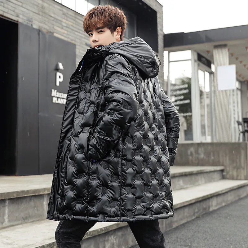 2021 Winter Clothing New Korean Version of The Trend of Slim Body Long Men's Down Jacket Warm Coat