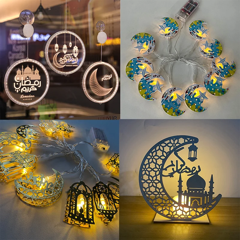 

Ramadan Eid Mubarak Moon Star Palace Led Light String Islam Muslim Festival Party Eid al-Fitr Decoration Ramadan Kareem Ornament