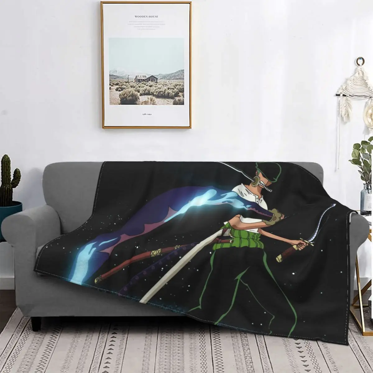 

Roronoa-mantas Zoro de una pieza, Micro manta de forro polar increíble