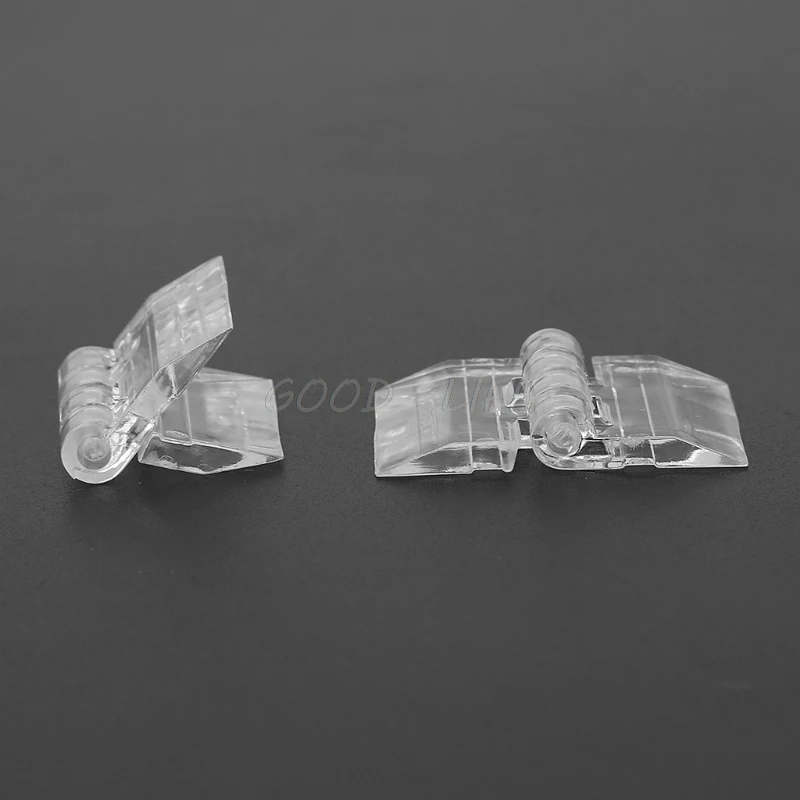

10Pcs Transparent Plastic Folding Hinges Durable Clear Acrylic Hinge Tools