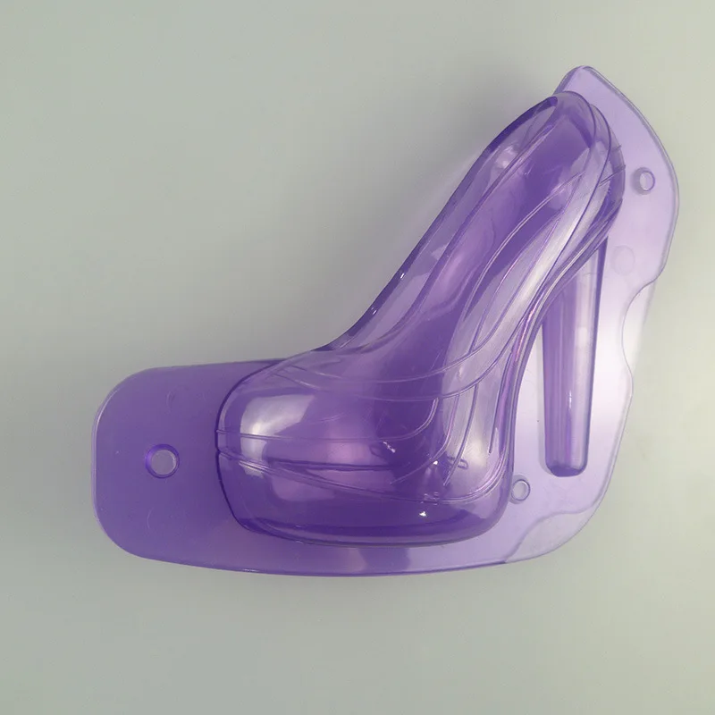 

Женская форма для шоколада на толстой подошве, многоразовая Форма 3D фиолетового цвета на высоком каблуке для выпечки, мастики, торта, сахара...