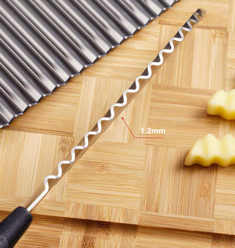 MESNUG Professional Wave French Fry Cutter Stainless Steel Crinkle Potato Slicer Kitchen Tool Vegetable Carrot Chopper Knife |