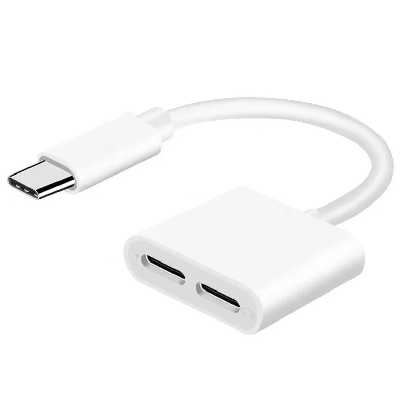 

Dual TYPE-C Mobile Phone Adapter for Huawei Xiaomi Ipad Pro Digital Audio Headset Adapter Cable 3A Fast Charge Adapter Cable