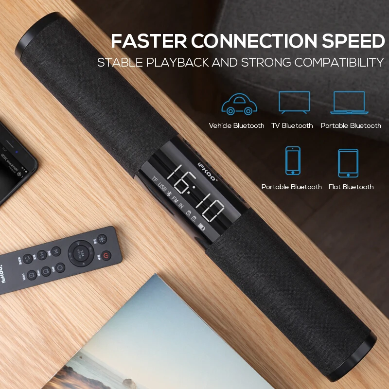 Беспроводной динамик IFKOO F1 Bluetooth басовый будильник домашняя Видеосистема