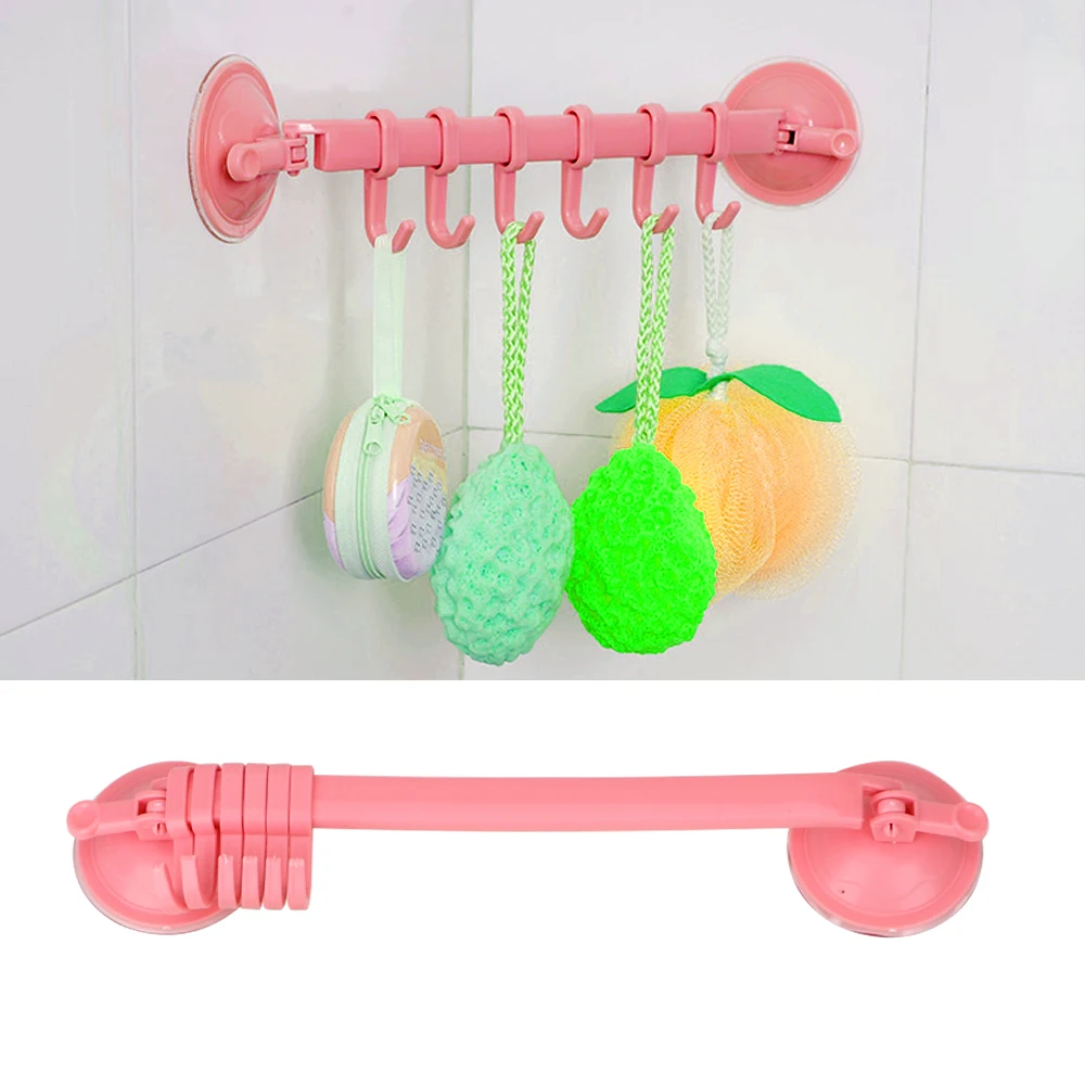 

No Nails Hanger Rack 6 Hooks Set Strong Sucker Suction Hanger Organization For Kitchen Bathroom Wall Mounted Storage