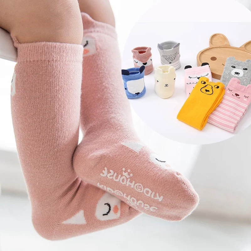 

Cute Baby Anti-Slip Socks Boy Girl Fashion Stockings Cartoon Cotton Animal Long Tube Sock NewBorn Infant