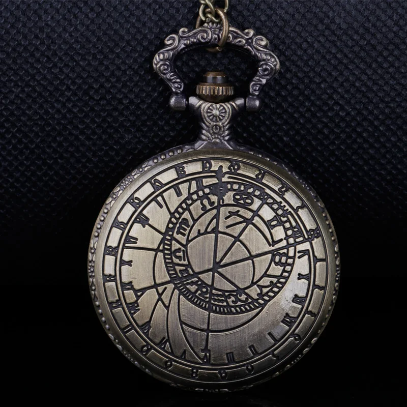 Антикварные кварцевые карманные часы с абстрактным геометрическим узором, ожерелье, подвеска, мужские и женские подарки, часы