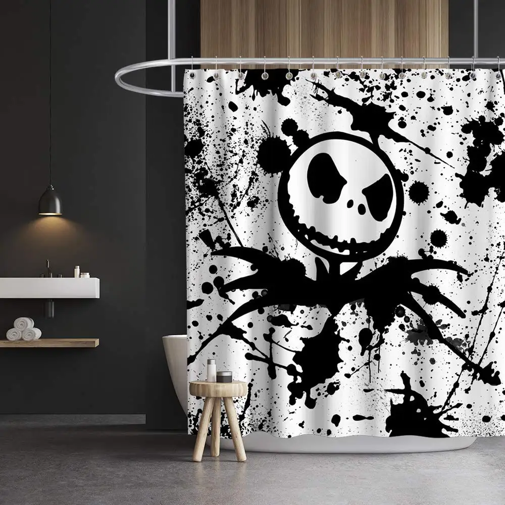 Джек Кошмар перед Рождеством занавеска для душа Хэллоуин ткань череп Декор