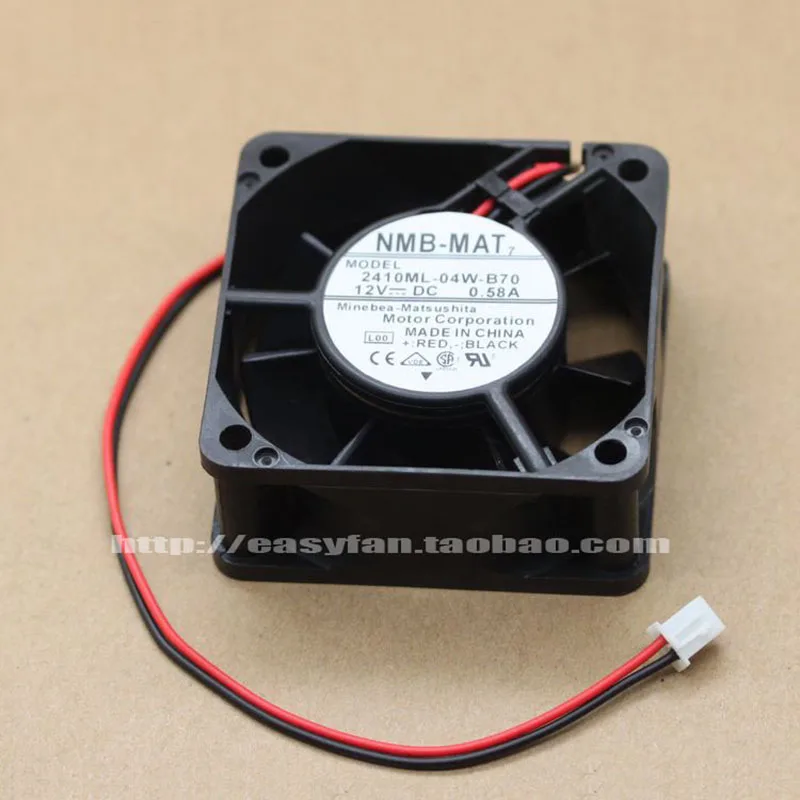 NMB 2410ML-04W-B70/2410ML-04W-B79 6025 6 см двойной шар 12 В 0.58A большой объем воздуха Вентилятор 60 ×