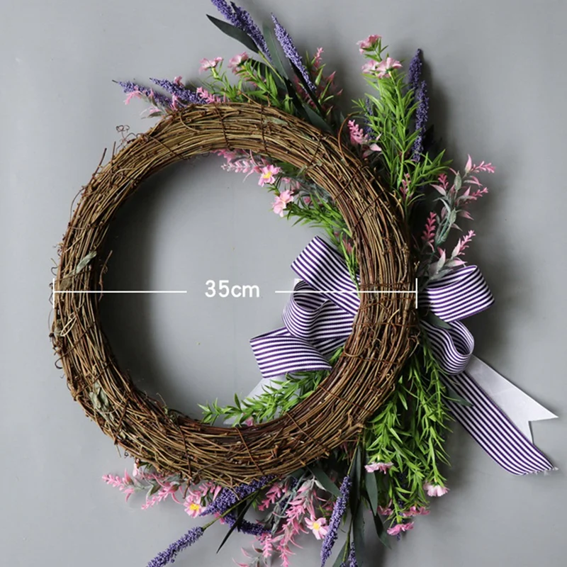 

Artificial Lavender Wreath for Front Door Floral Welcome Wreath for All Seasons Wall Window Wedding Farmhouse Home Decor
