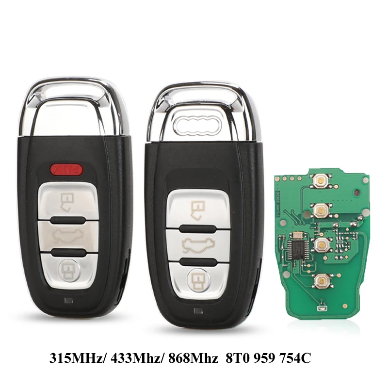 Jingyuqin 5 шт. 315/434/868 МГц 8T0 959 754C для Audi A4l A3 A4 A5 A6 A8 Quattro Q5 Q7 3 кнопочного управления|Ключ