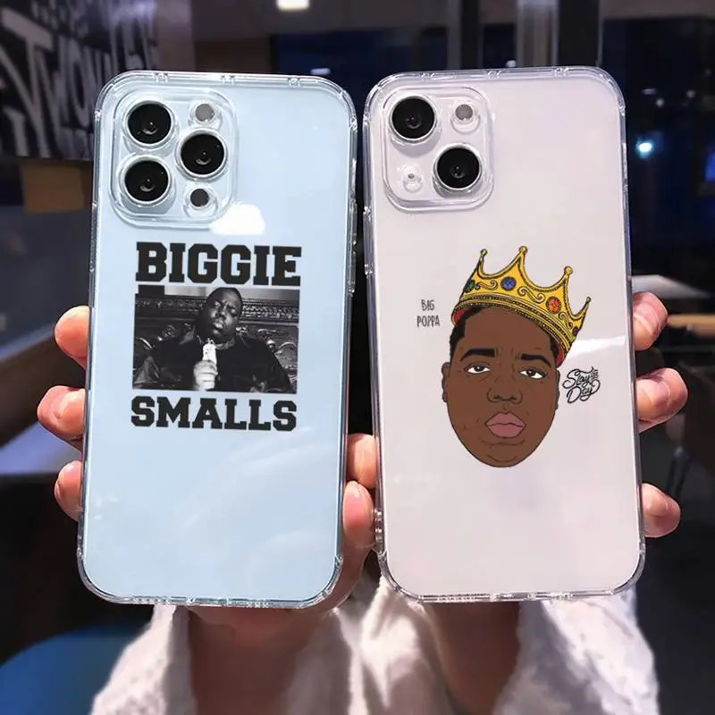 

biggie Rapper pattern Phone Case Transparent soft For iphone 12 11 13 7 8 6 s plus x xs xr pro max mini