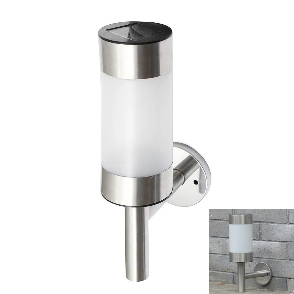 

LED Lighting With Screws Solar Powered Easy Install Lawn Durable Practical Home Garden Stainless Steel Bright Wall Lamp
