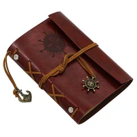 retro anchors faux leather cover notebook journal traveler book diary blank string