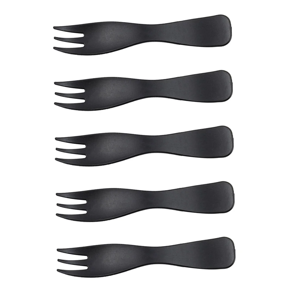 

100pcs Disposable Plastic Forks Wave Cake Picks Food Fork Party Supplies for Wedding Birthday (Black)