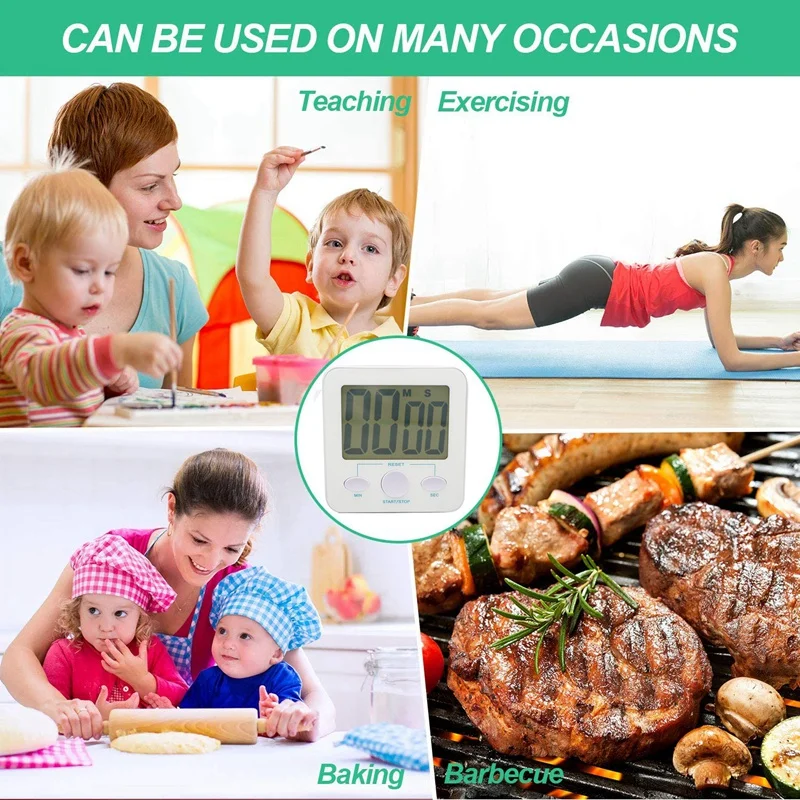 

Digital Kitchen Timer,LCD Digital Kitchen Countdown Timer Stopwatch Alarm with Stand Kitchen Timer Cooking Alarm Clock