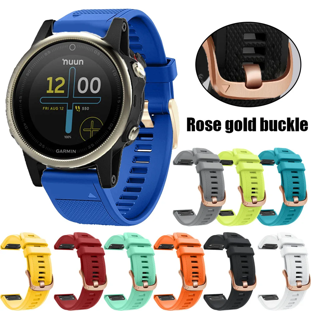 

Ремешок силиконовый для наручных часов Garmin Fenix 6S Pro, быстрая установка, легко устанавливается, удобный для умного браслета, аксессуары для ча...