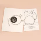 Креативный магнитный браслет с двумя люминами, стальной кулон, Парные браслеты для магнитных ювелирных изделий, браслет с Луной и звездами
