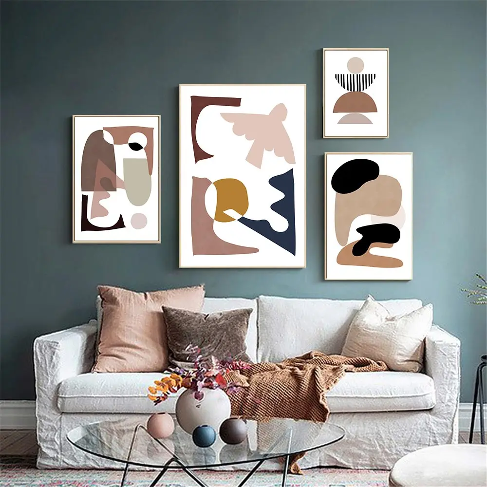 

Abstract Geometry Color Block Wall Art Posters Arch Art Prints Boho Canvas Painting Nordic Pictures For Living Room Home Decor
