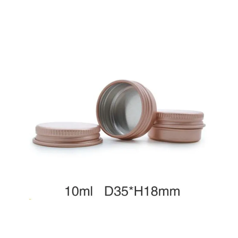 

10g Rose Gold Jar Portable Mini Sliver Aluminium Tin Refillable Bottle Cream Cosmetic Lip Balm Sample Tin Containers Travel Set