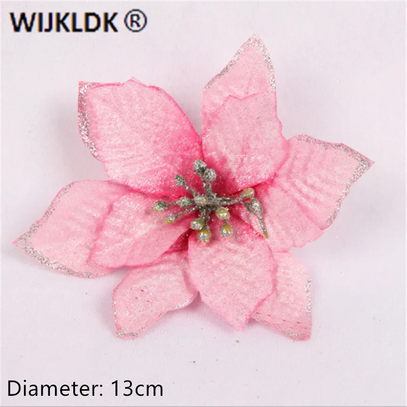 Рождественское украшение 5 шт. блестящий искусственный цветок Рождественская