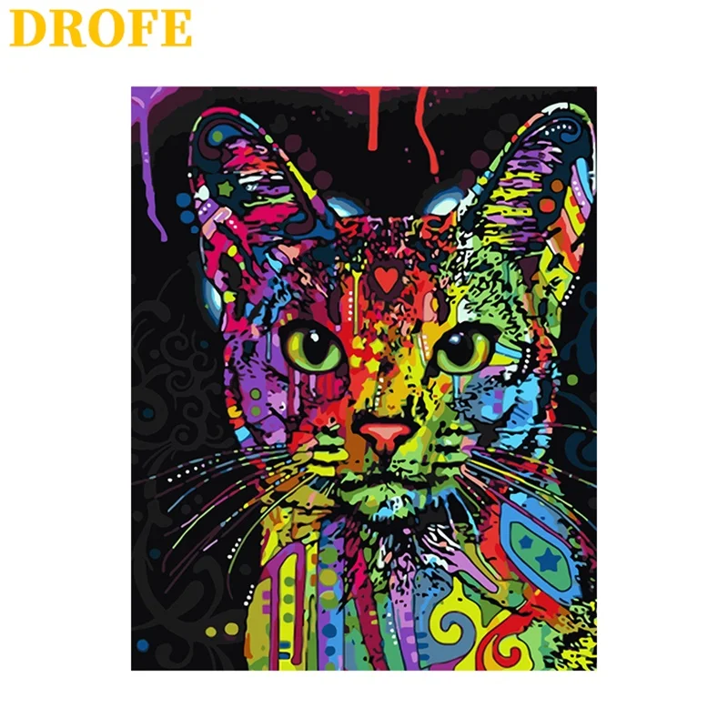Картина для рисования по номерам на стену с изображением кошек | Дом и сад