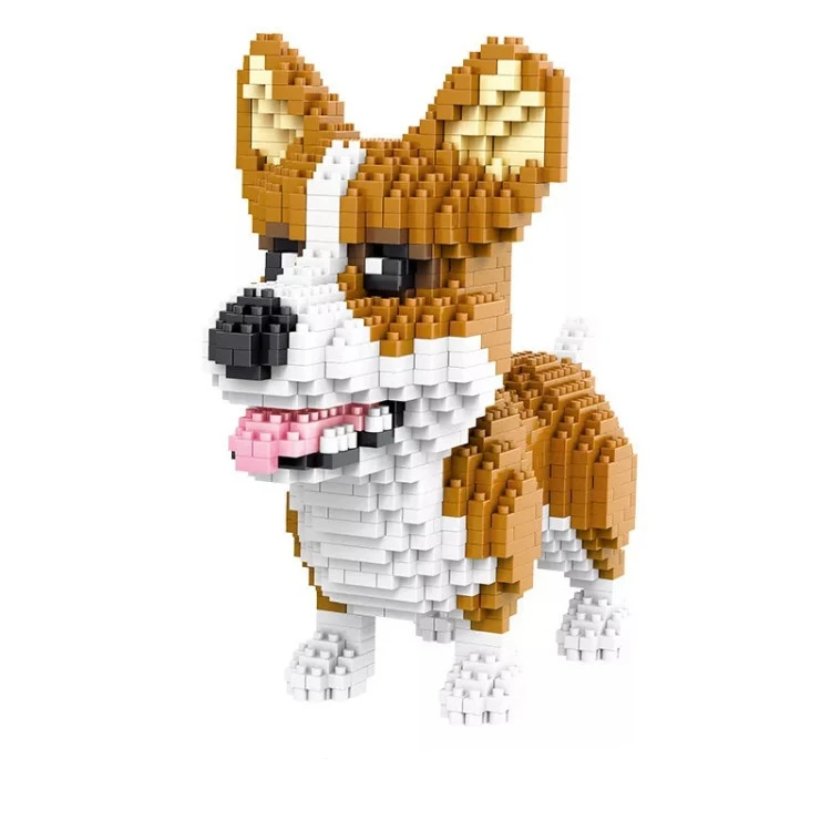 

Mini Cartoon Dog Building Blocks DIY Diamond Particles Blocks Bricks Husky Corgi Schnauzer Assembly Model Gift Toys for Children