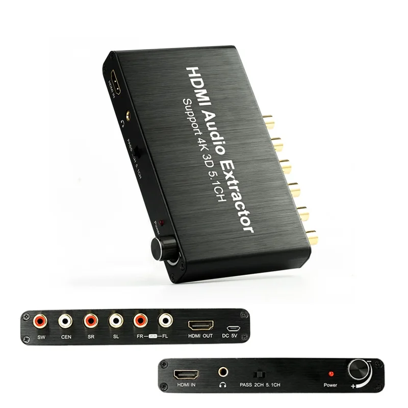 Новый HDMI аналоговый аудио экстрактор поддержка 5.1CH 4K 3D к AC 3/DTS декодер для DVD