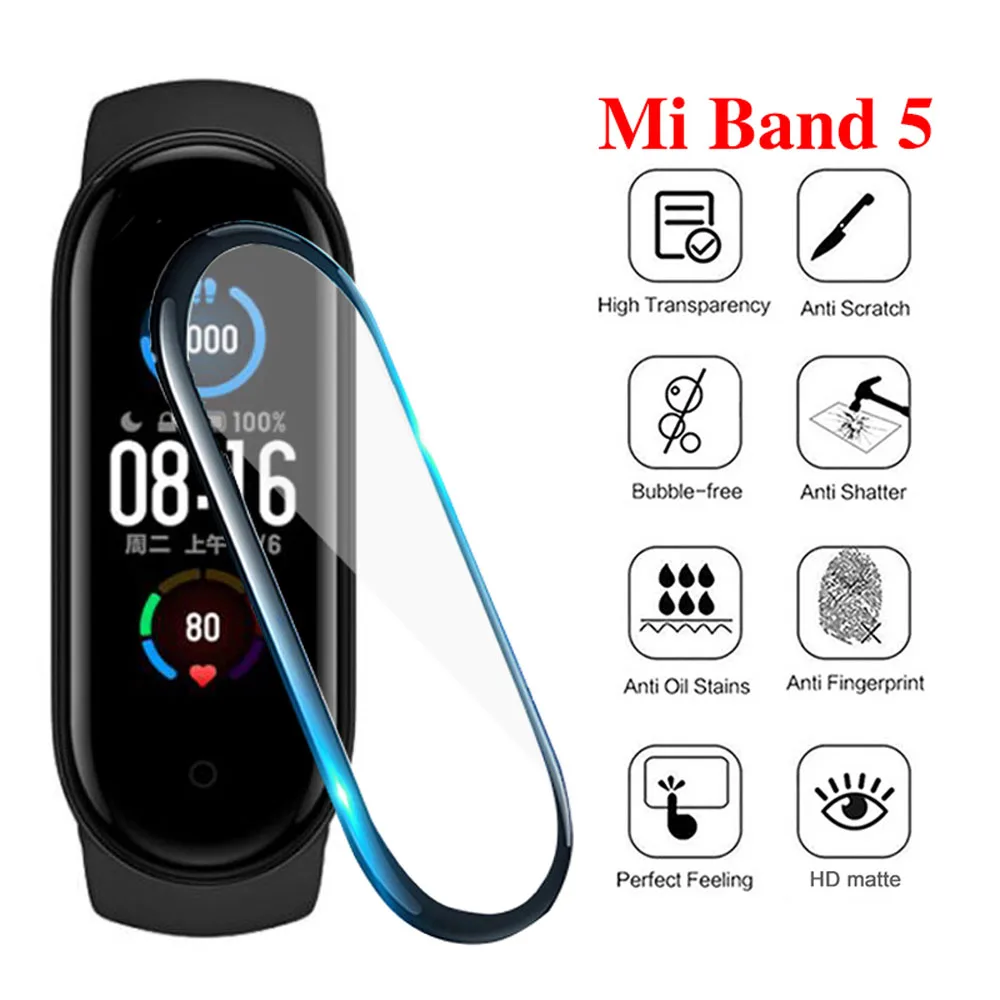 

Hydrogel Protective Film For Xiaomi Mi Band 5 Protection Film Cover Screen Protector for xiomi band 5 Not Tempered Glass