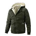 Мужская зимняя куртка со съемной шапкой, повседневная однотонная Водонепроницаемая парка, Мужская зимняя уличная одежда, теплое пальто, 2021