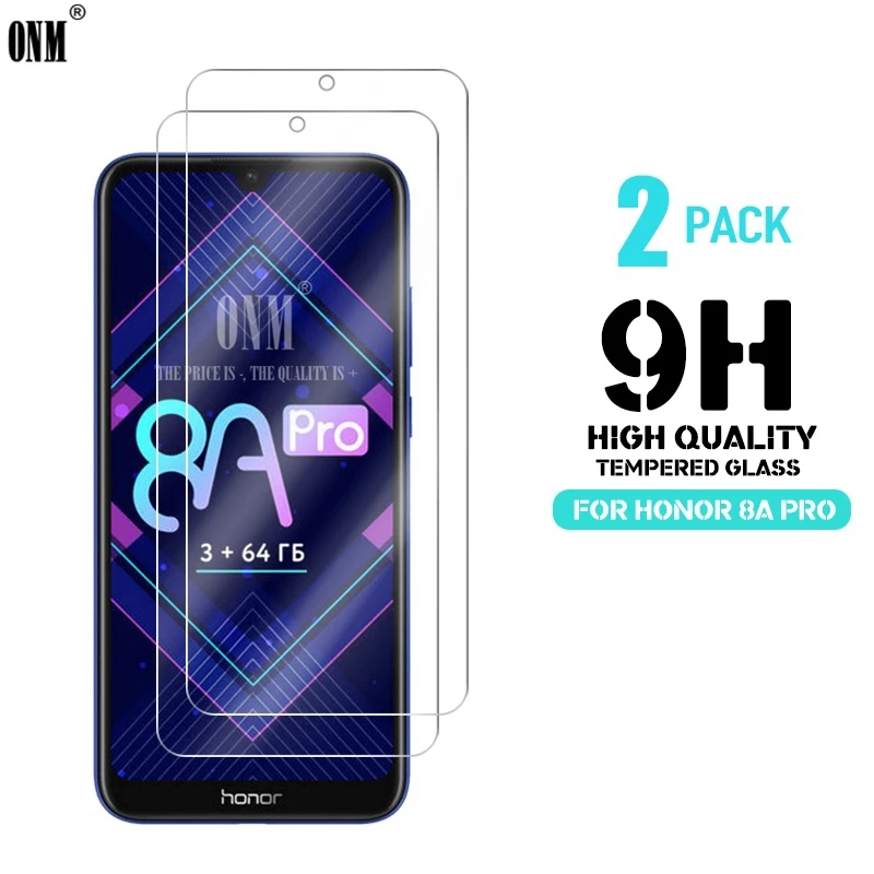2 шт закаленное стекло для huawei Honor 8A Pro защита экрана Премиум Закаленное