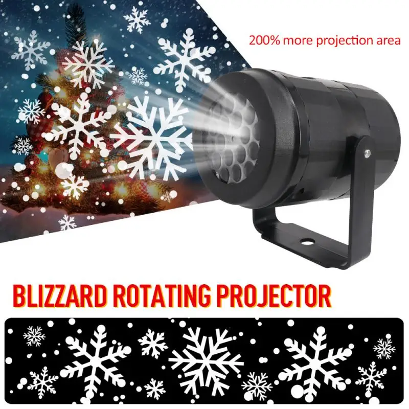 

LED Stage Lights LED Snowflake Light White Snowstorm Projector Christmas Atmosphere Holiday Family Party Special Lamp Rotation