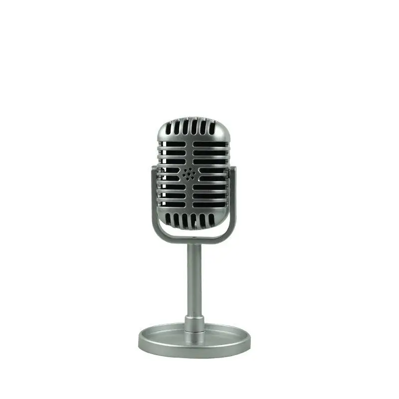 Silver Классический ретро динамический вокальный микрофон, винтажный стиль, микрофон, универсальная подставка, совместимая в режиме реального времени, караоке, студийная запись - Цвет: Silver